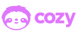 Cozy sloth-face logo with Cozy wordmark